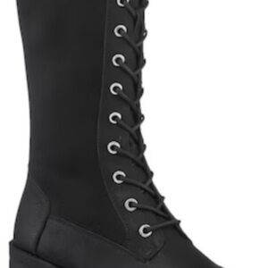 Black Lace Up Boots for Women